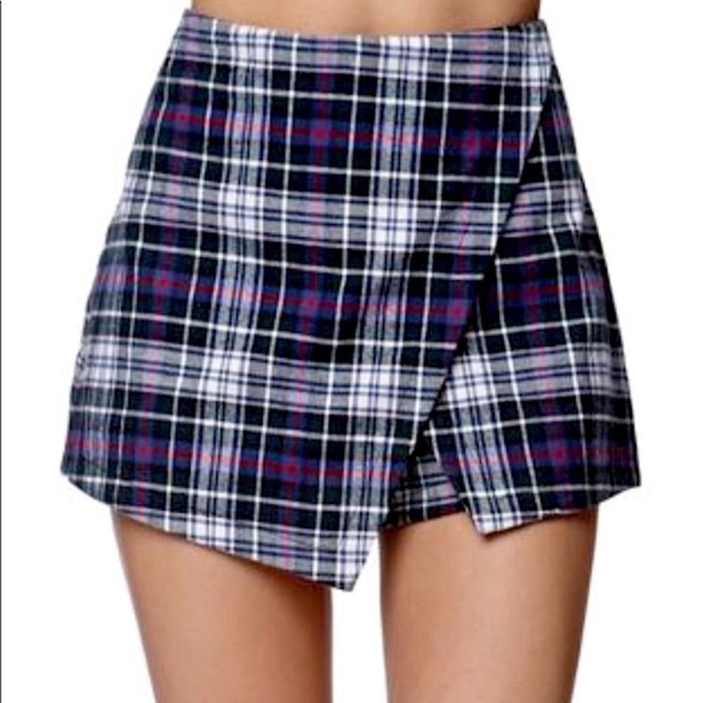 LA Hearts Plaid Envelope Skort